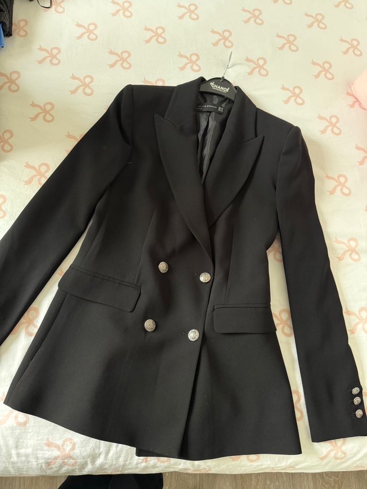 Siyah Dilvin Kadın Düğmeli Blazer Ceket - Görsel 2