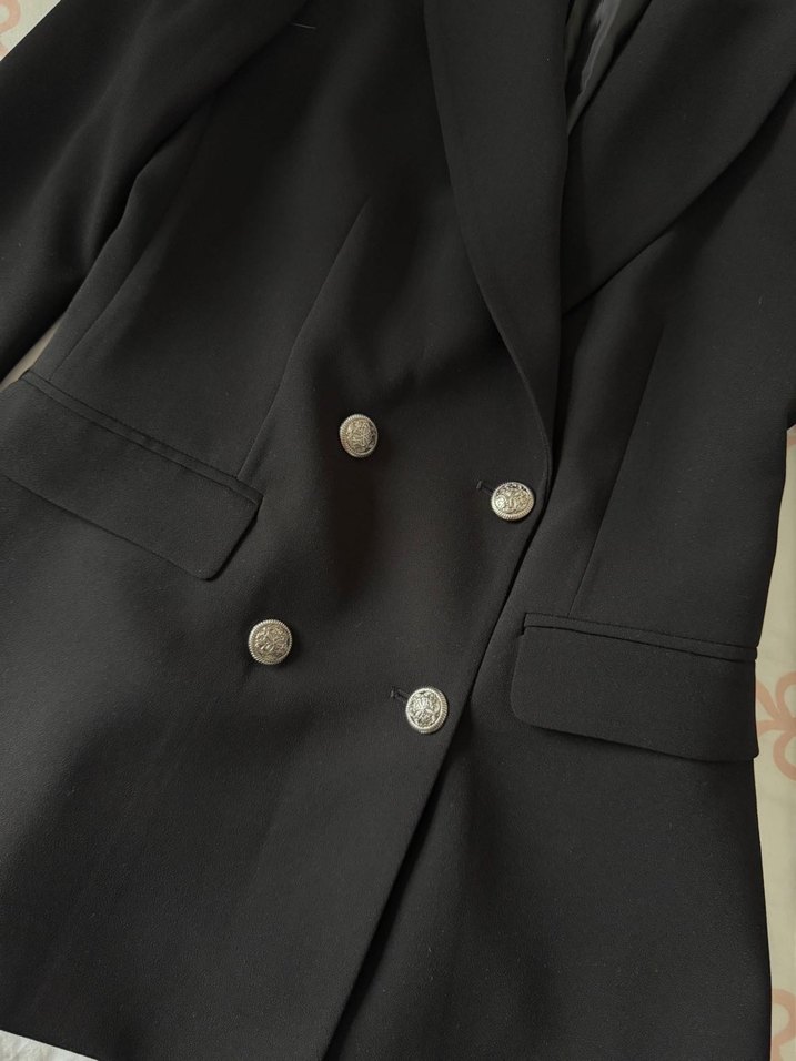 Siyah Dilvin Kadın Düğmeli Blazer Ceket - Görsel 5