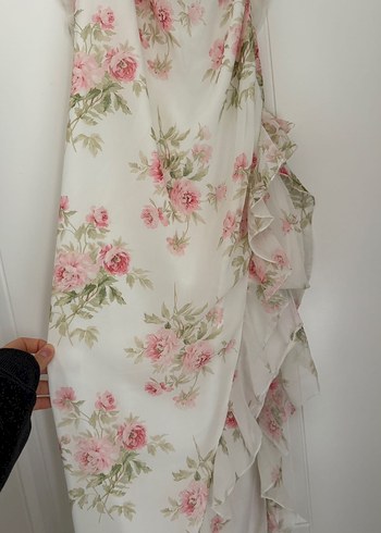 Beyaz Çiçek Desenli HollyLolly Elbise - Görsel 6