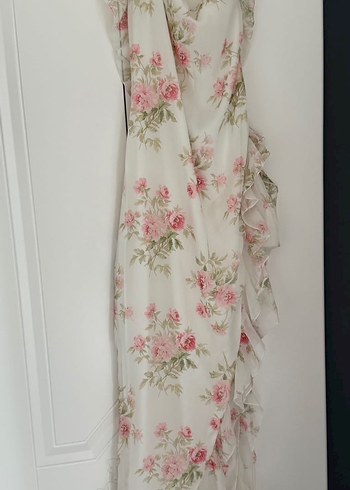 Beyaz Çiçek Desenli HollyLolly Elbise - Görsel 5