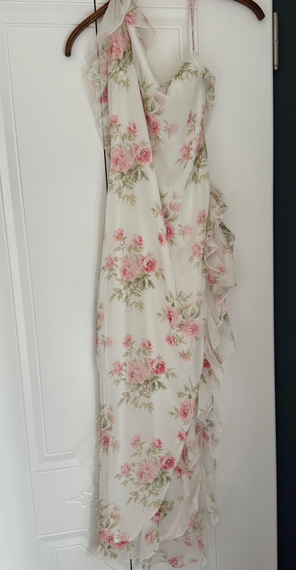 Beyaz Çiçek Desenli HollyLolly Elbise - Görsel 5