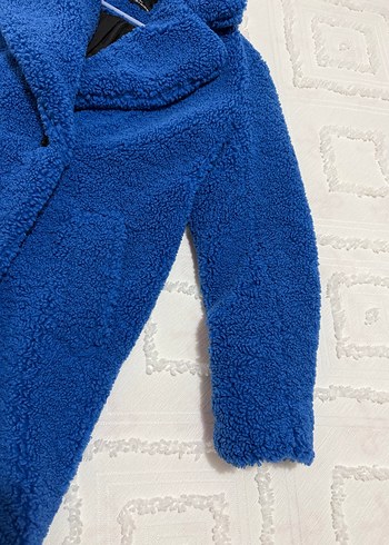 Bershka Mavi peluş kadın kaban - Görsel 10