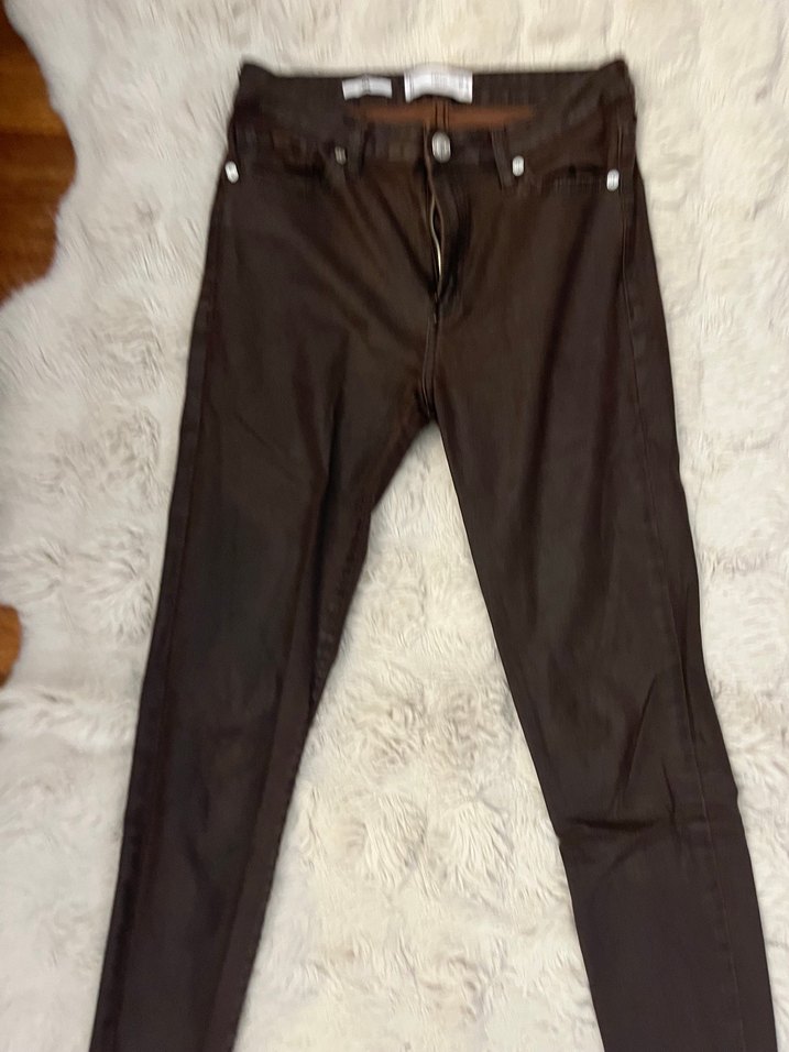 Mango Kahverengi Deri Görünümlü Kadın Jean - Görsel 2