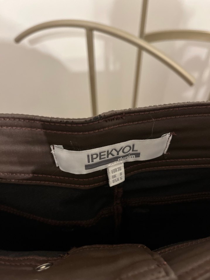 İpekyol Kahverengi Mumlu Kadın Pantolon - Görsel 4