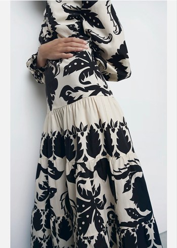 Zara Siyah-Beyaz Uzun Elbise - Görsel 2