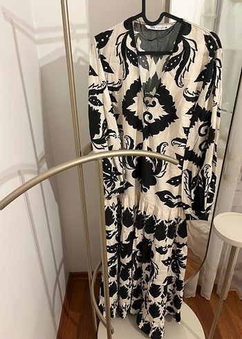Zara Siyah-Beyaz Uzun Elbise - Görsel 4