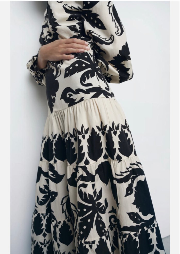 Zara Siyah-Beyaz Uzun Elbise - Görsel 2