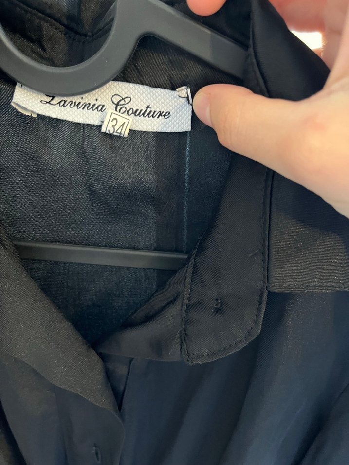 Lavinia Couture Siyah Şık Elbise Beli Bağlamalı - Görsel 5