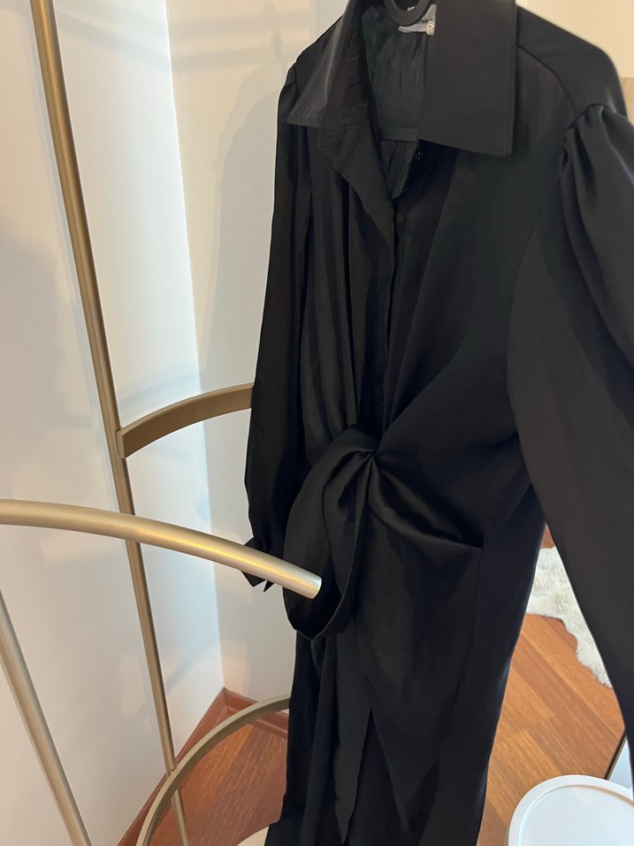 Lavinia Couture Siyah Şık Elbise Beli Bağlamalı - Görsel 3