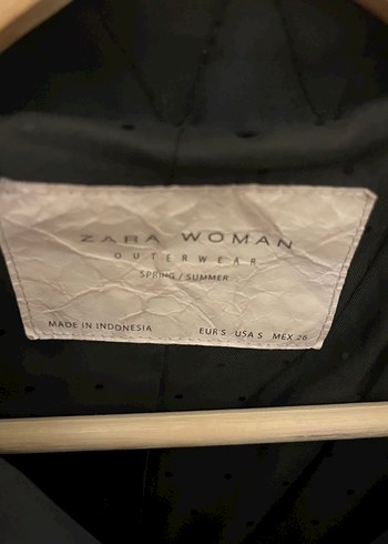 Zara Lacivert Kemerli Kapüşonlu Kadın Trençkot - Görsel 5