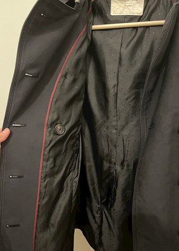 Zara Lacivert Kemerli Kapüşonlu Kadın Trençkot - Görsel 6