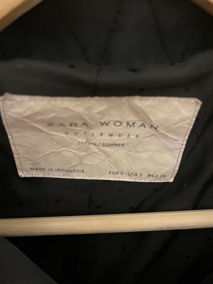 Zara Lacivert Kemerli Kapüşonlu Kadın Trençkot - Görsel 5