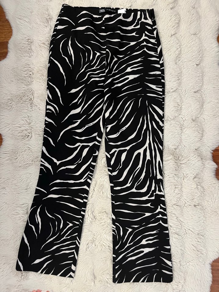 Zara Zebra Desenli Flare Pantolon - Görsel 2
