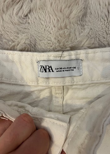 Zara Düz Kesim Ekru Jean - Görsel 4