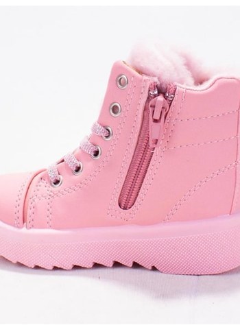 Kızlar için Pembe Nakışlı Kürklü Bot - Görsel 3