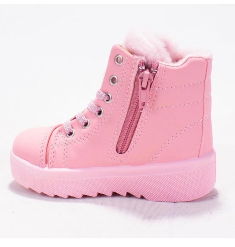 Kızlar için Pembe Nakışlı Kürklü Bot - Görsel 3