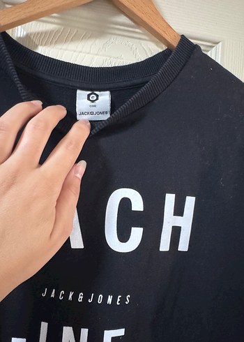 m Beden Siyah Baskılı Erkek Sweatshirt