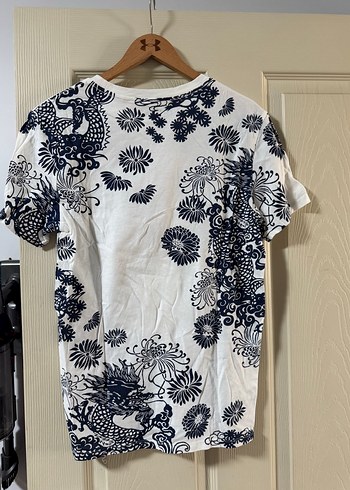 Baskılı Beyaz Tişört, Kısa Kollu - Görsel 3