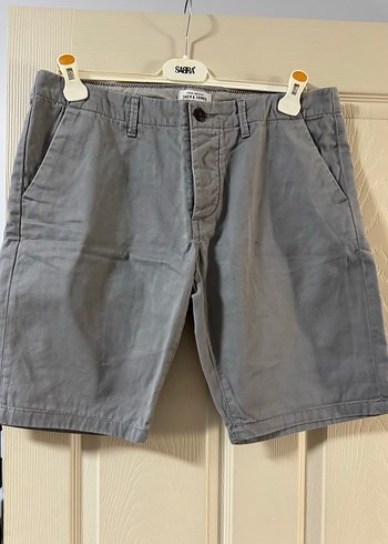 Gri Erkek Rahat Kesim Mini Kot Şort - Görsel 2