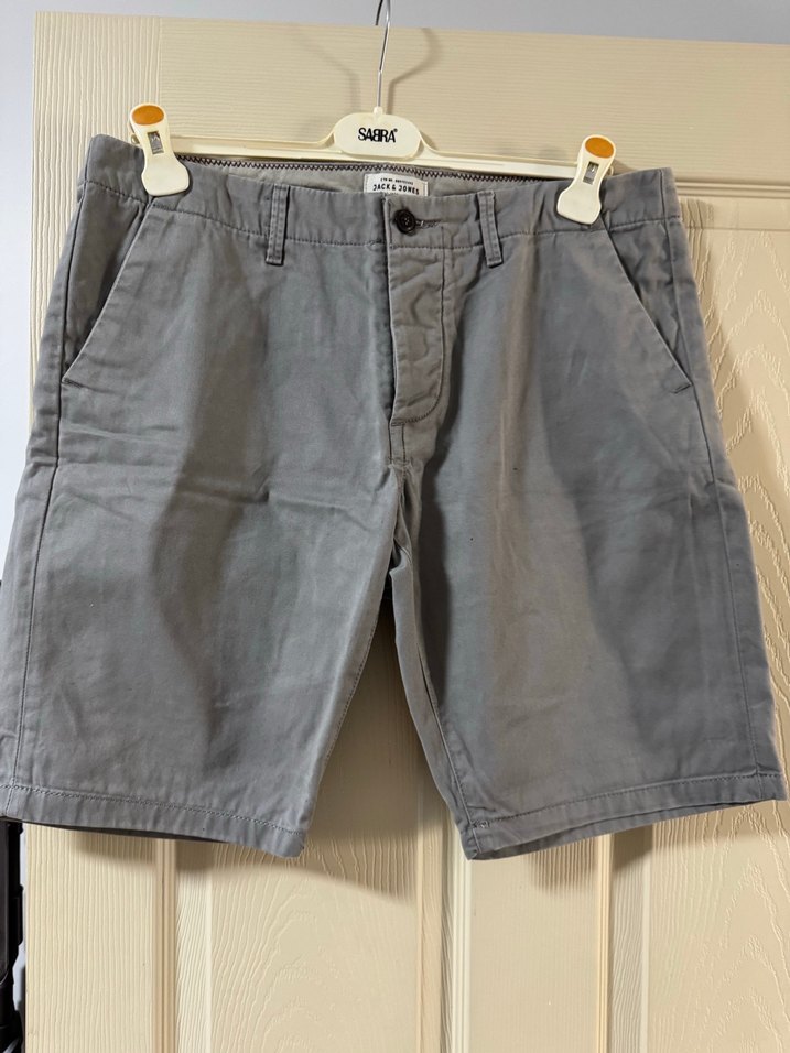 Gri Erkek Rahat Kesim Mini Kot Şort - Görsel 2