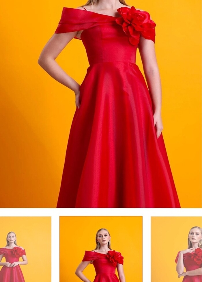 Kırmızı kına abiye - Görsel 3