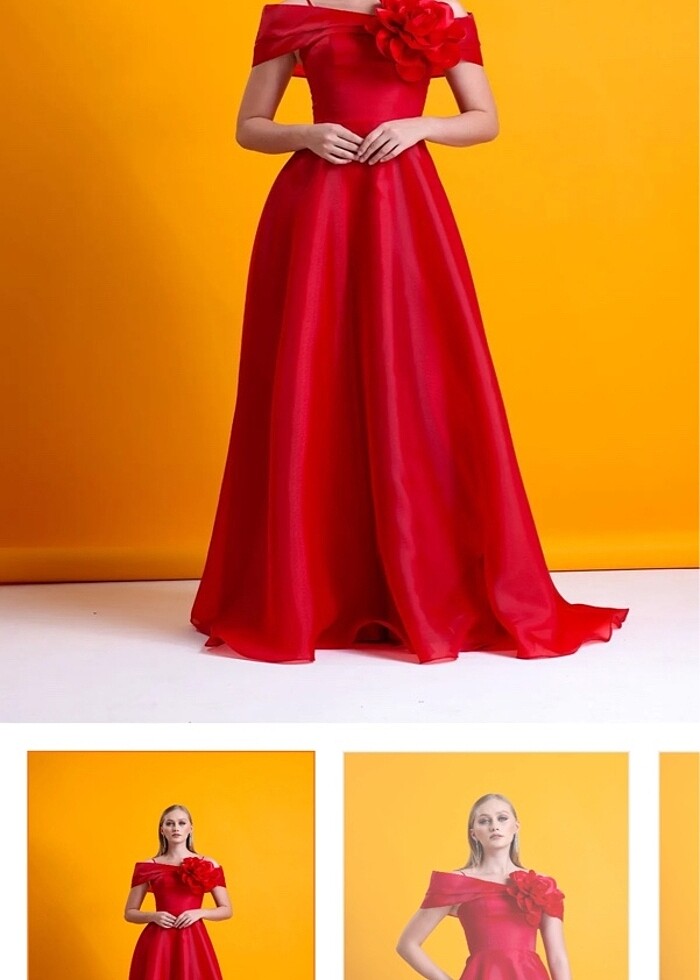 Kırmızı kına abiye - Görsel 2