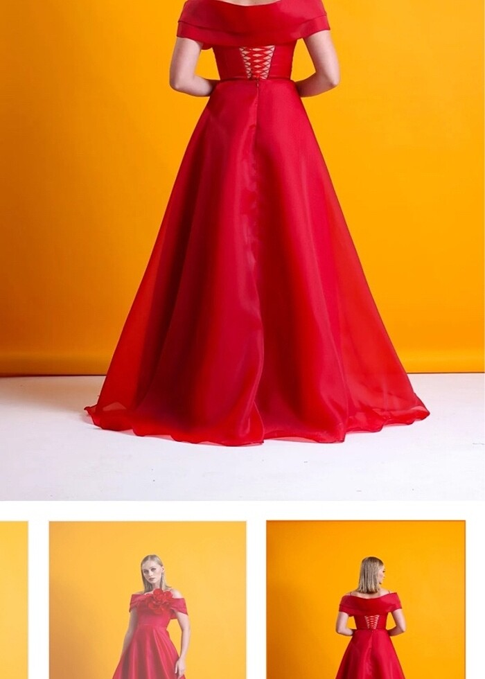 Kırmızı kına abiye - Görsel 5