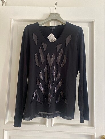 Gerry Weber payet işlemeli siyah bluz