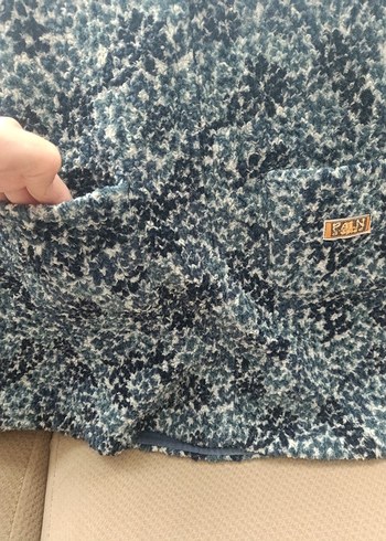 Kız Çocuk Mavi Desenli Düğmeli elbise - Görsel 4