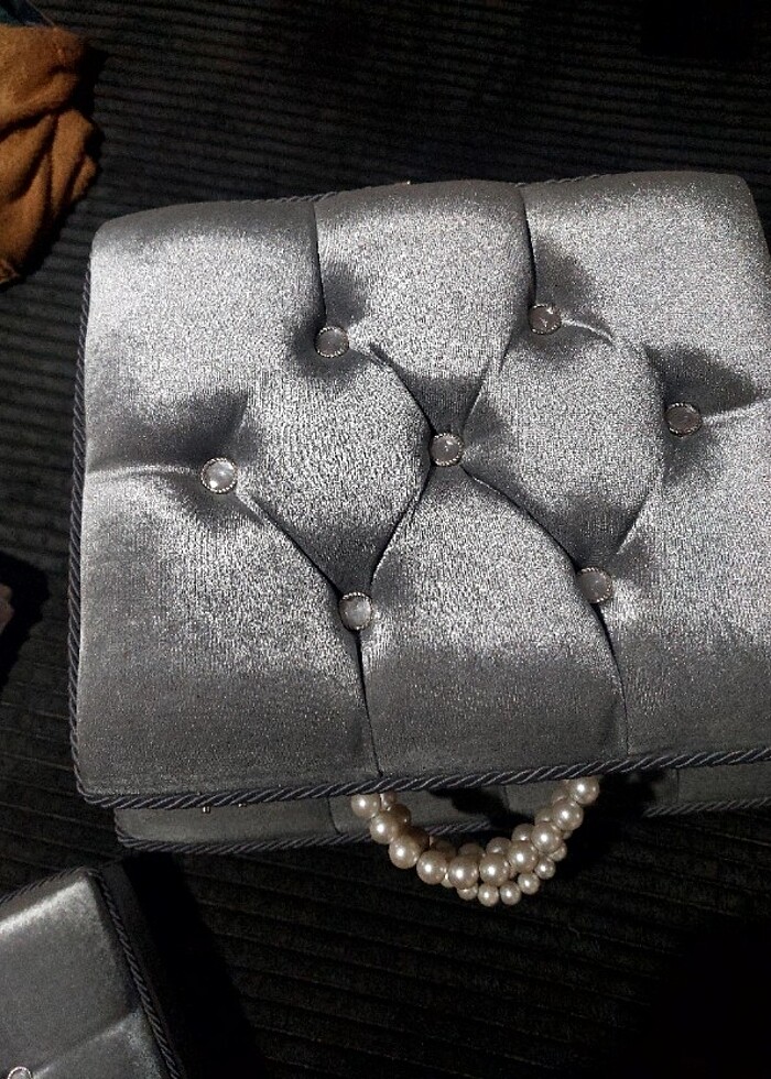 Çeyiz sandığı çantalı  3 boy inci detaylı  - Görsel 2