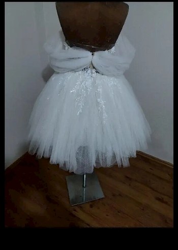 Straplez Mini prenses Kesim After Gelinlik - Görsel 6