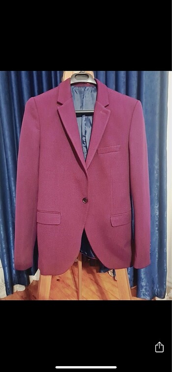Diğer 48-6 slim fit Bordo Ceket