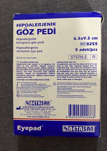 Hipoalerjenik Steril Göz Pedi 5'li 10 paket - Görsel 2