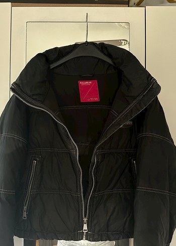 Pull and Bear Siyah Fermuarlı Kadın Street Wear Mont
