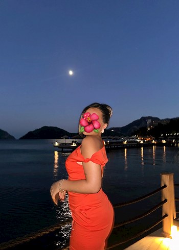 Mango Drapeli Tek Omuz Mercan Kırmızısı Mini Elbise