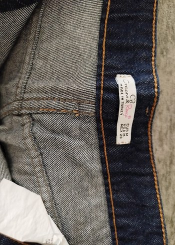 Kadın Lacivert Bol Kesim Midi Kot Pantolon - Görsel 2