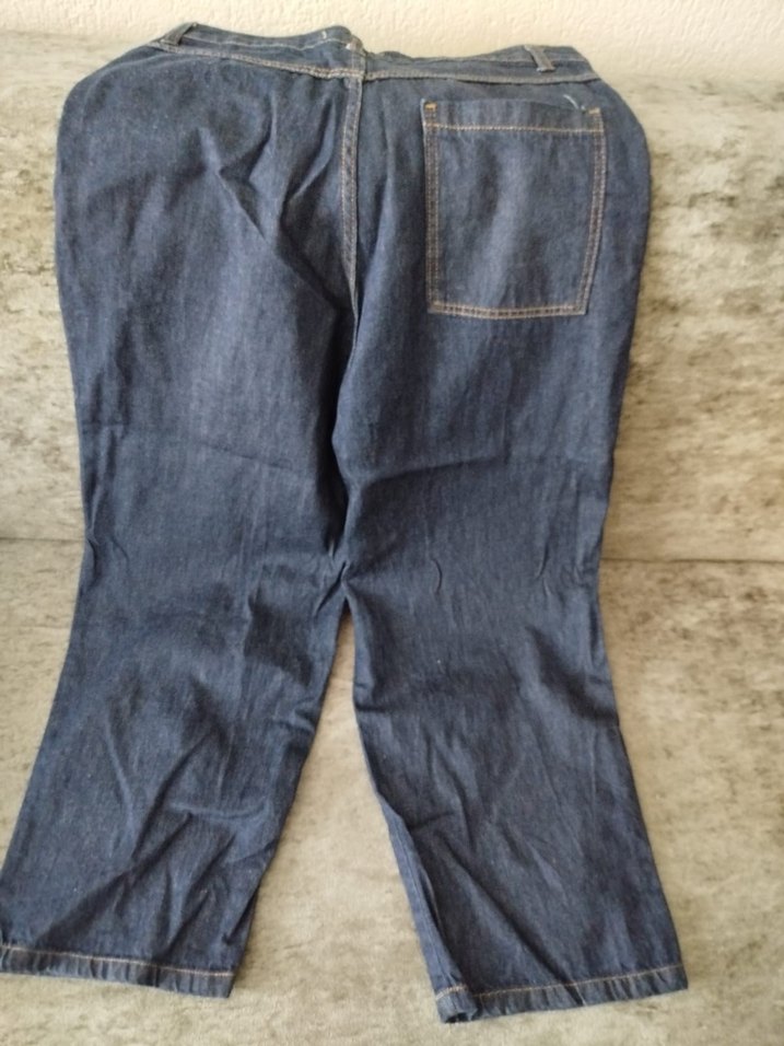 Kadın Lacivert Bol Kesim Midi Kot Pantolon - Görsel 3