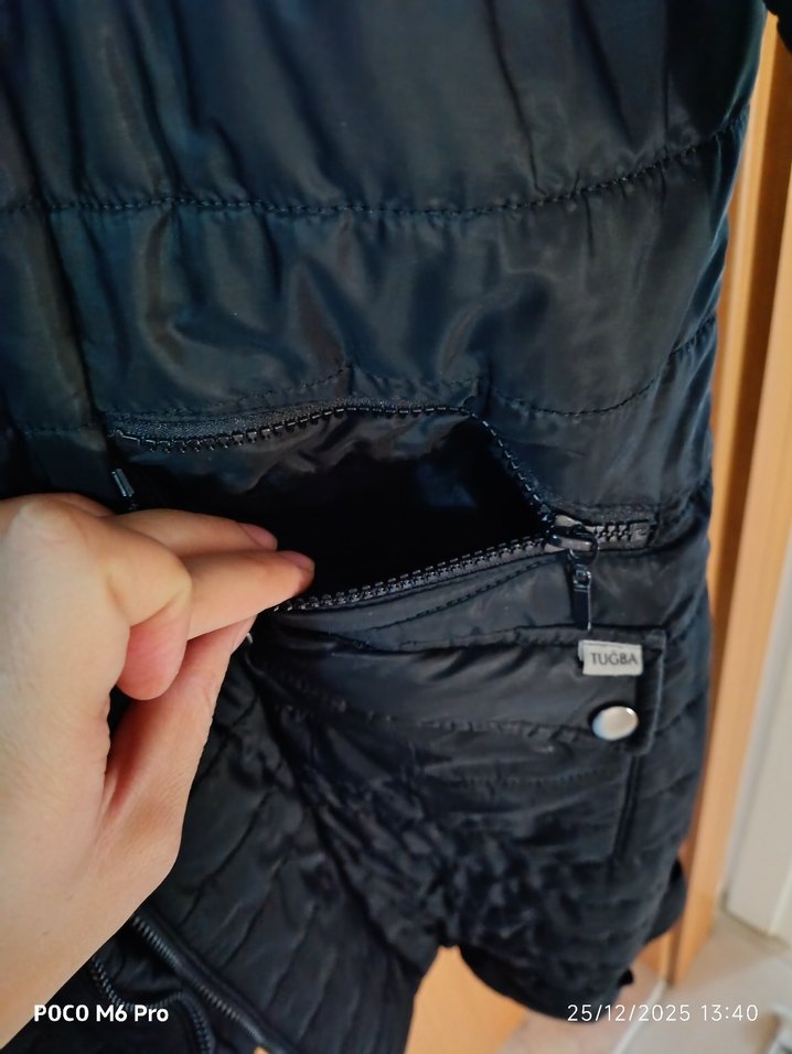 Kürklü Siyah Kadın  Kışlık Mont - Görsel 4