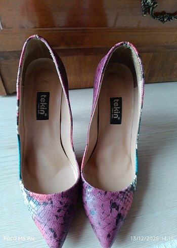 Renkli Yılan Desenli  Stiletto - Görsel 2