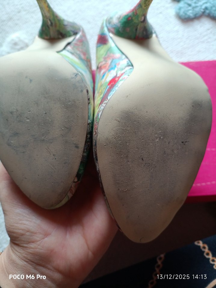 Renkli Baskılı Topuklu Kadın Stiletto - Görsel 4