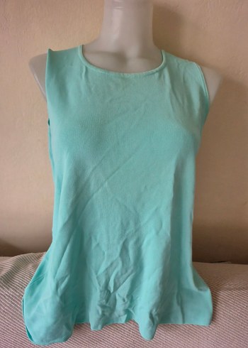 Turkuaz Kolsuze Bluzu - Görsel 2