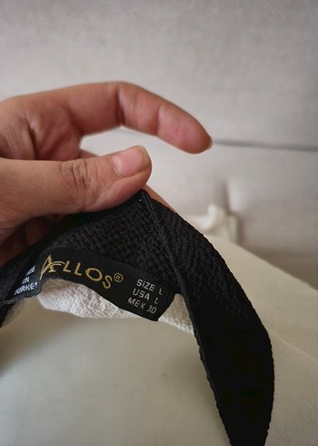 Düğmeli Beyaz Keten Midi Gömlek tunik - Görsel 3