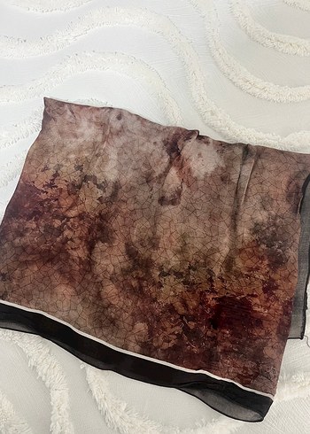 Kahverengi Bohem Kadın İpek Şal - Görsel 2