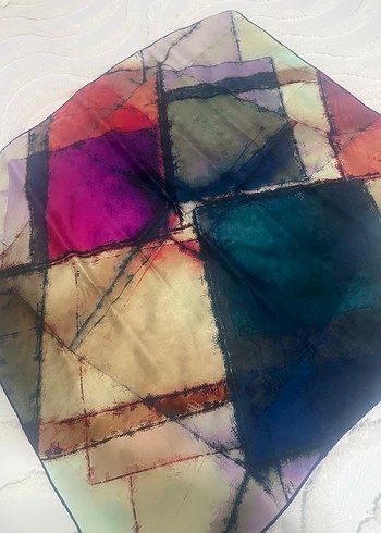 Şeffaf Çok Renkli Bohem Kadın Fular - Görsel 2