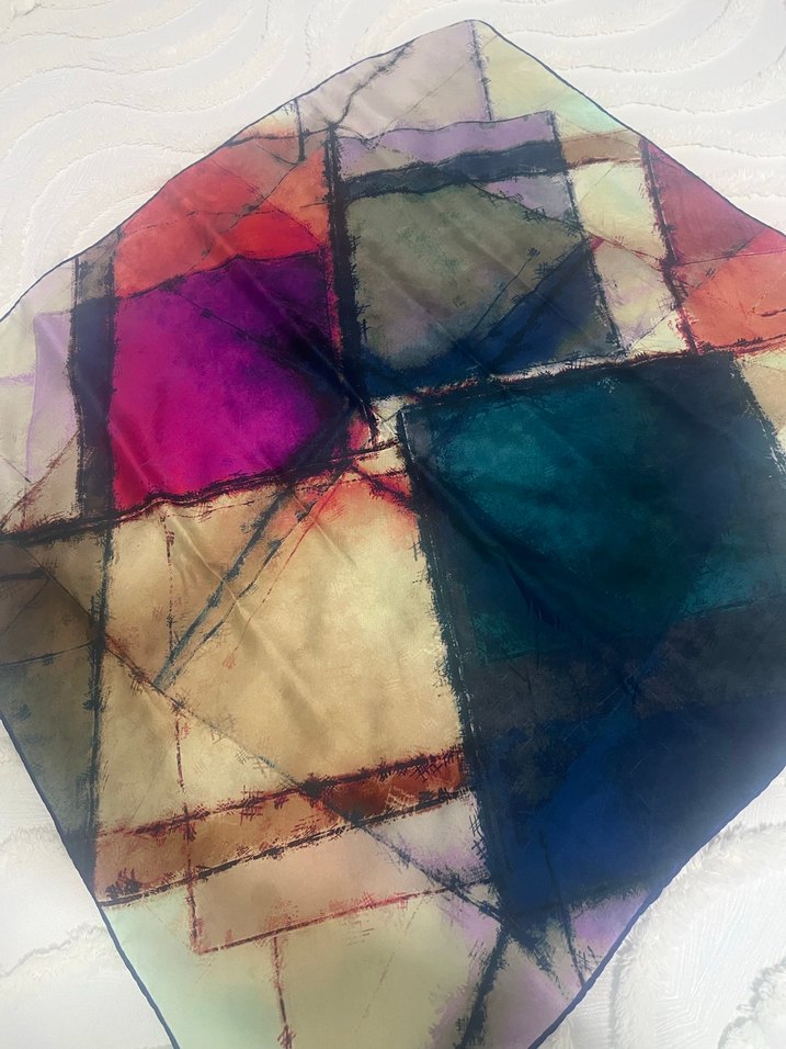 Şeffaf Çok Renkli Bohem Kadın Fular - Görsel 2