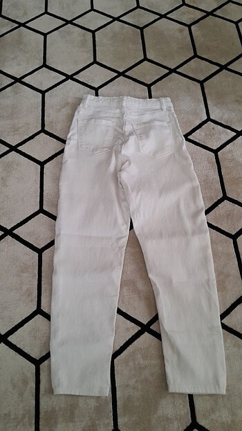 40 Beden Dar paça beyaz likrali pantolon 