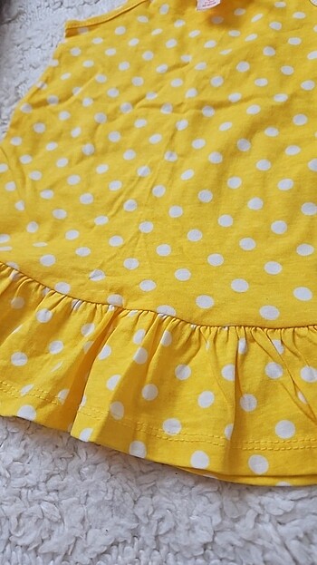 12-18 Ay Beden sarı Renk Kız çocuk elbise 