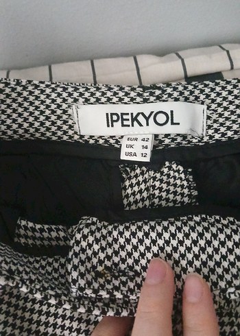 42 Beden ipekyol Gri Pilili Kadın Kumaş Pantolon