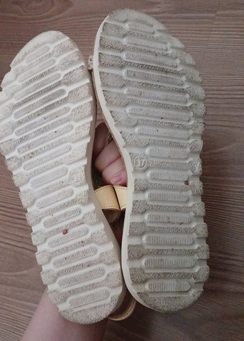 37 Beden sarı Renk elle kadın sandalet