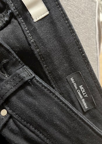 s Beden Siyah Kadın Midi Boy Denim Pantolon
